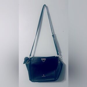 Nanette Lepore 2 in 1 Crossbody Satchel, black, leather